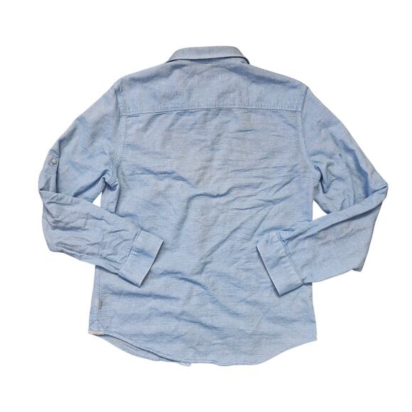 Calvin Klein Body Fit Cotton Roll-Up Shirt Men’s Medium Blue - Picture 6 of 6